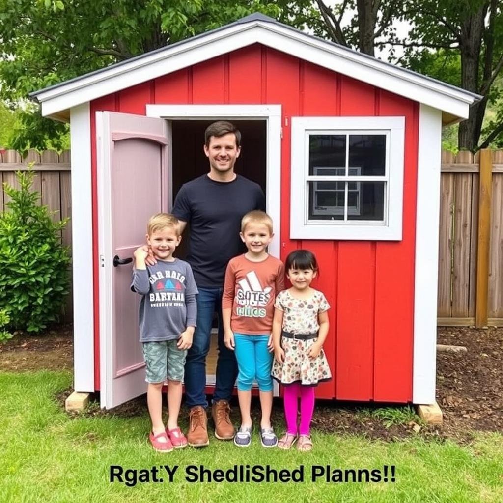 Aaron Knox with his completed outdoor shed