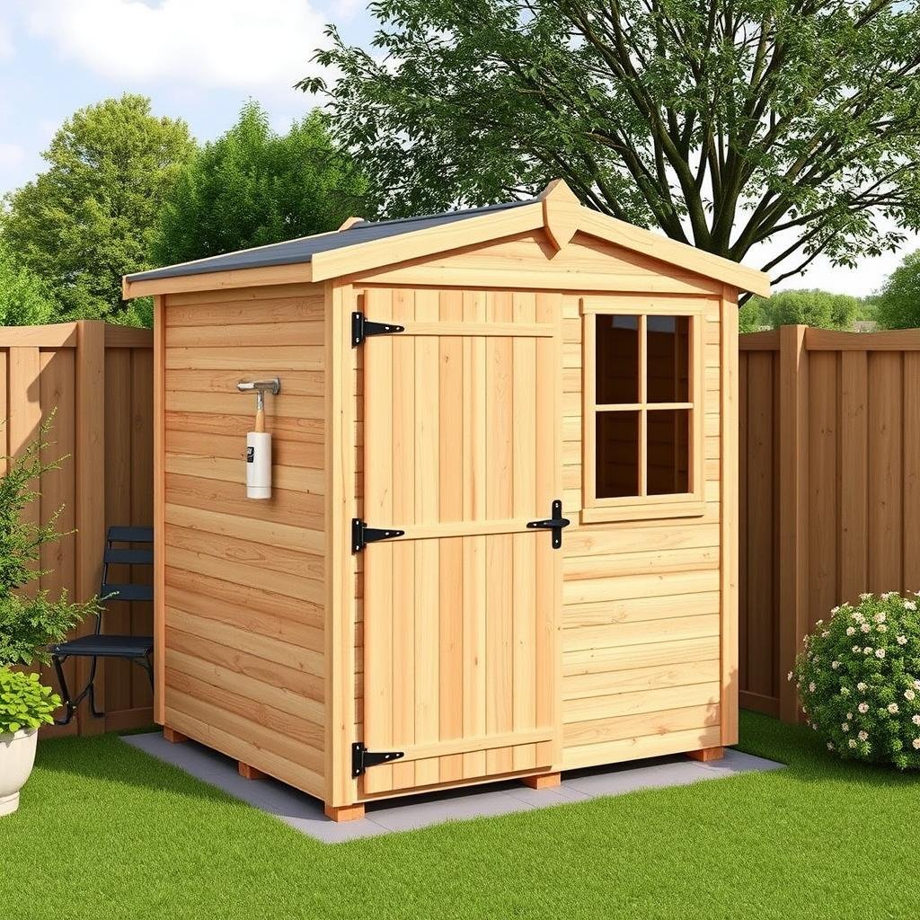 Compact tool shed design from Ryan's Shed Plans