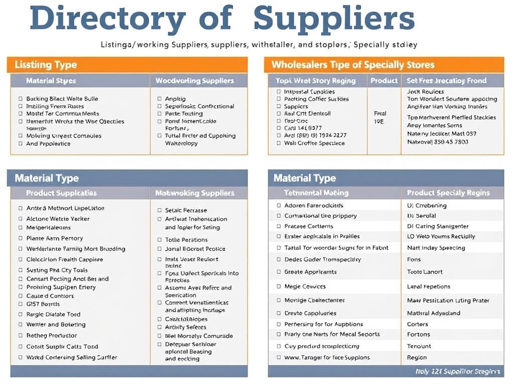 Directory of Suppliers for woodworking materials